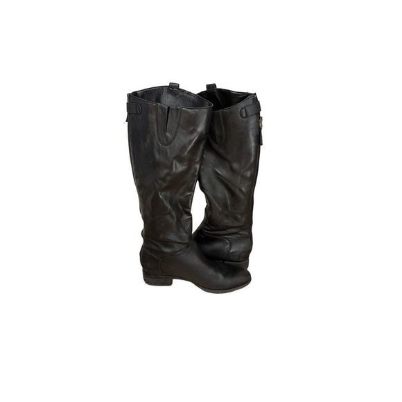 Sam Edelman Riding Black Boots Tall 7.5 Back Zip Penny - Picture 4 of 5